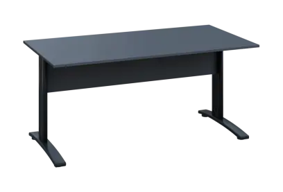 EPK 28 - 16 stůl kancelářský, kovová podnož černá, deska 25 mm, široký 1600 mm, antracit